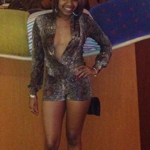 Sexy snake print romper